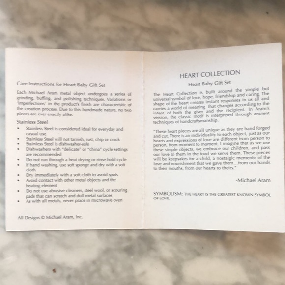 Michael Aram- stainless steel Heart Baby gift set - Picture 4 of 4